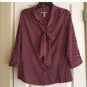 Banana Republic tie front blouse